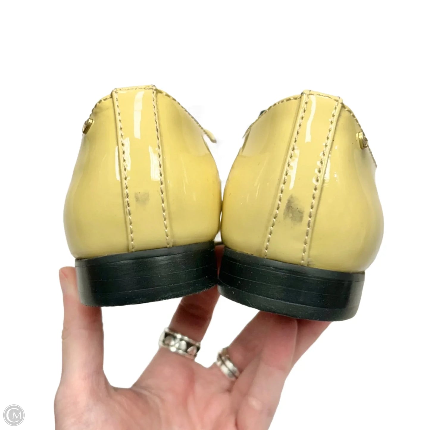 Shoes Flats By Bass In Black & Yellow, Size: 6.5