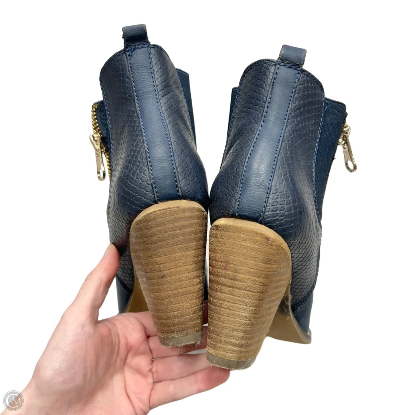 Boots Ankle Heels By Aldo In Blue, Size: 7.5