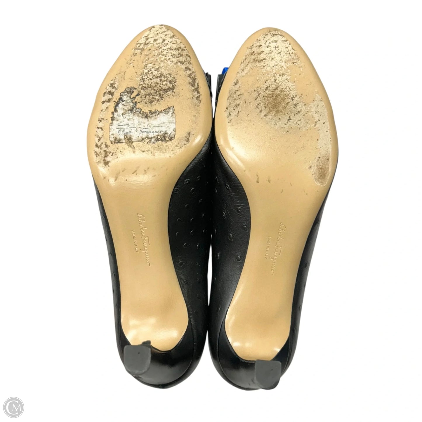 Shoes Luxury Designer By Ferragamo In Black, Size: 6.5