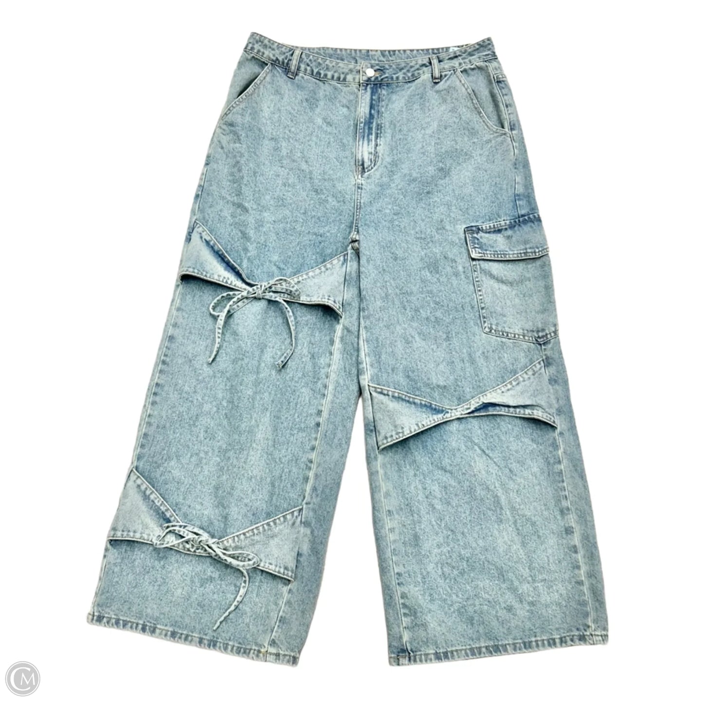 Jeans Wide Leg By Cider In Blue Denim, Size: Xl