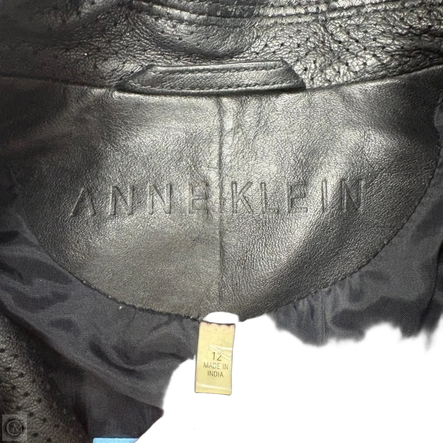 Jacket Leather By Anne Klein In Black, Size: L