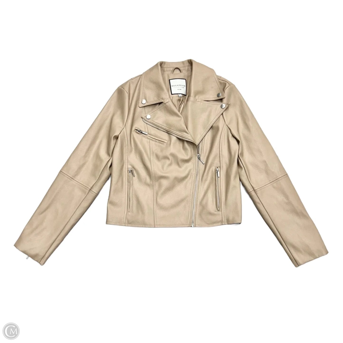 Jacket Moto By Bagatelle In Tan, Size: M