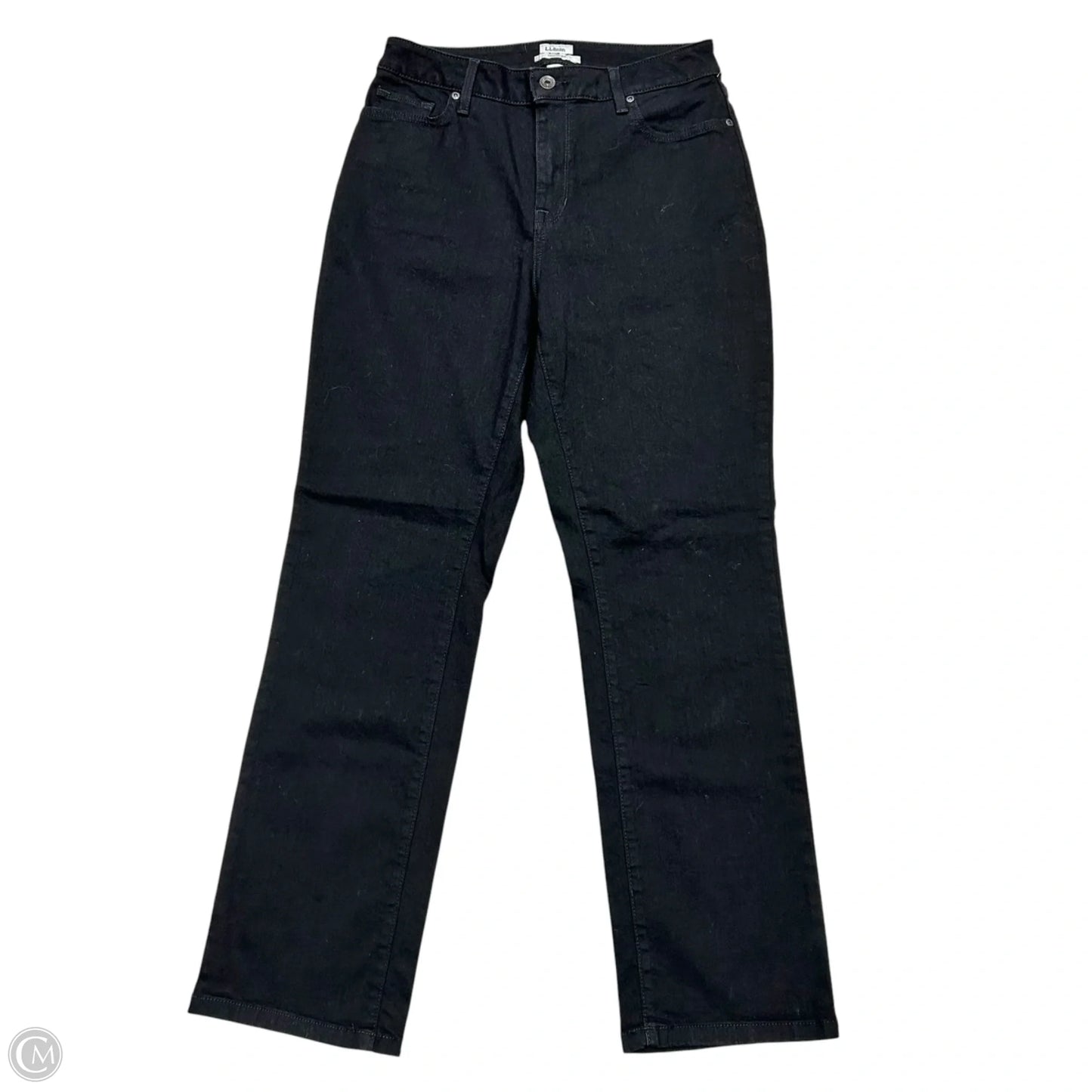 Jeans Straight By L.l. Bean In Black Denim, Size: 10