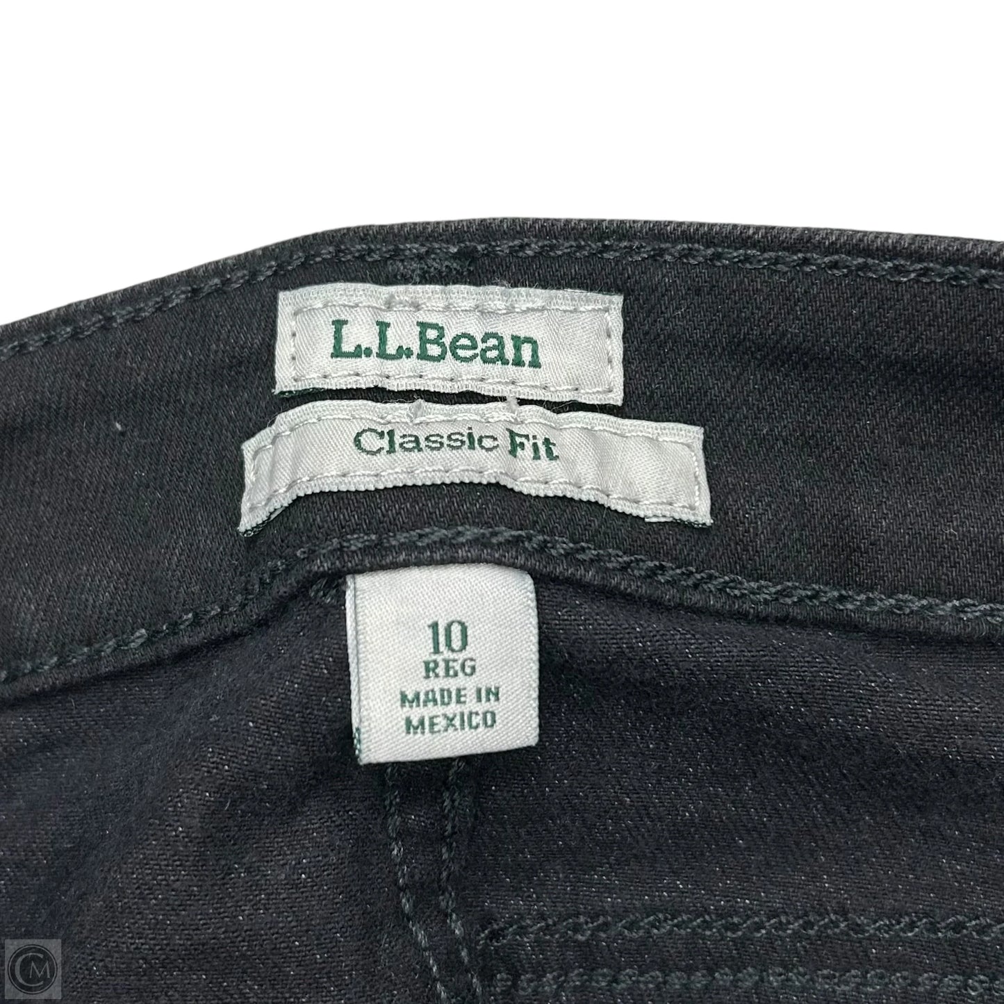 Jeans Straight By L.l. Bean In Black Denim, Size: 10