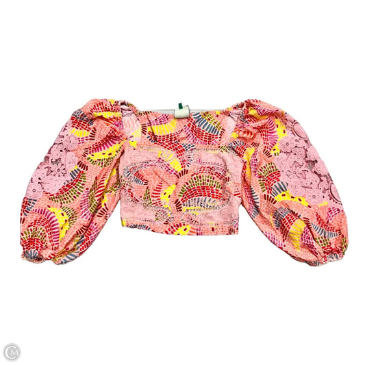 Top Long Sleeve By Farm Rio In Pink & Red, Size: L