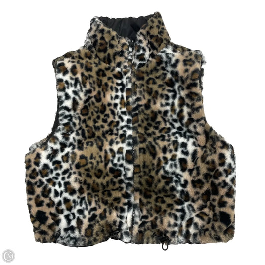 Vest Faux Fur & Sherpa By Madden Girl In Leopard Print, Size: M