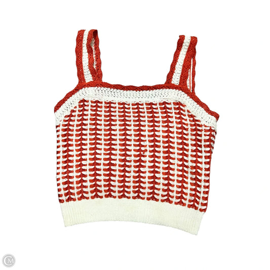 Top Sleeveless By Maeve In Red & White, Size: Xs