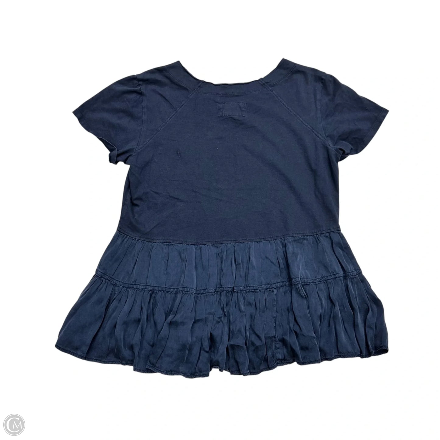 Top Short Sleeve By Anthropologie In Navy, Size: S