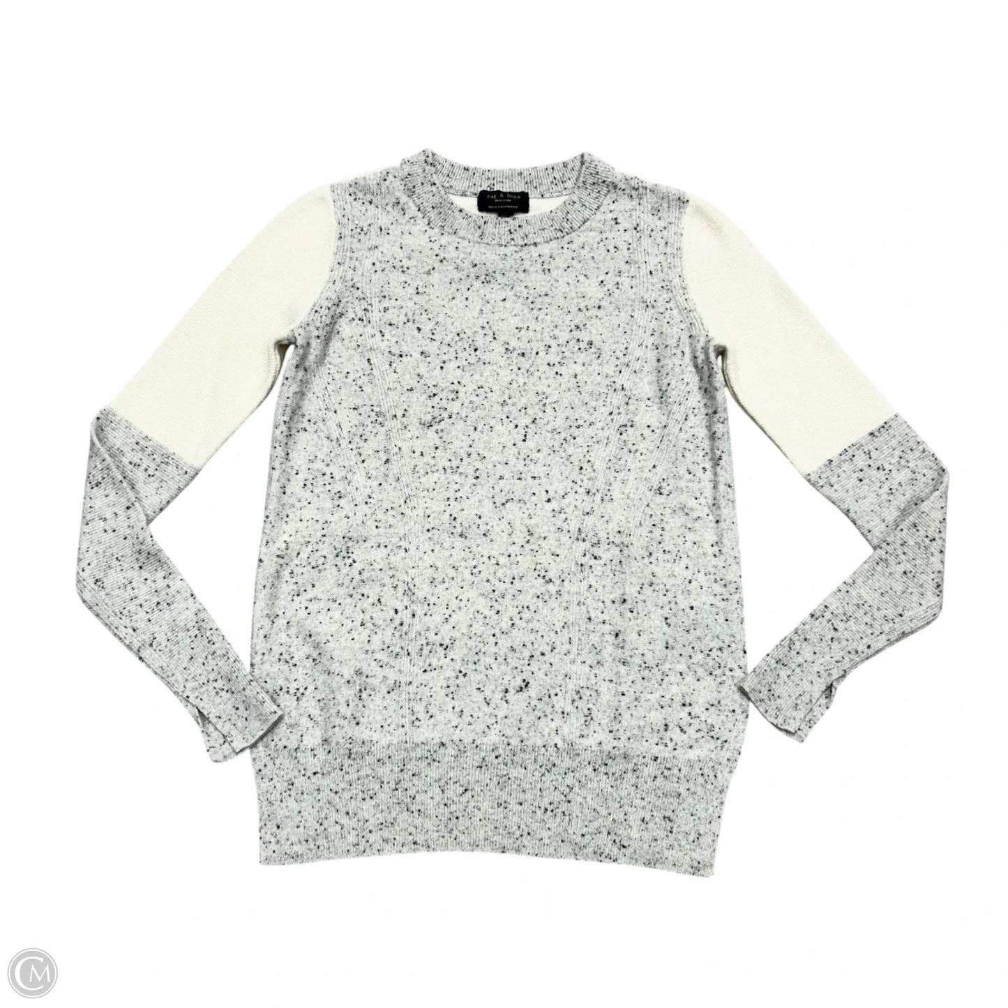 Sweater Cashmere By Rag And Bone In Cream & Grey, Size: Xxs