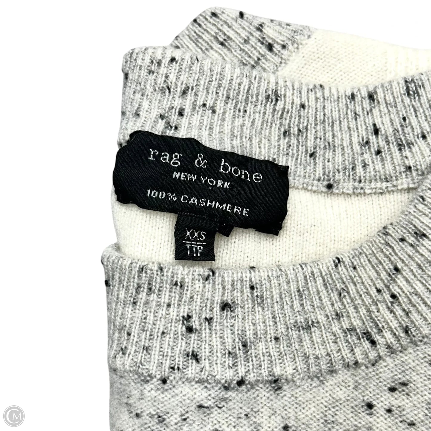 Sweater Cashmere By Rag And Bone In Cream & Grey, Size: Xxs