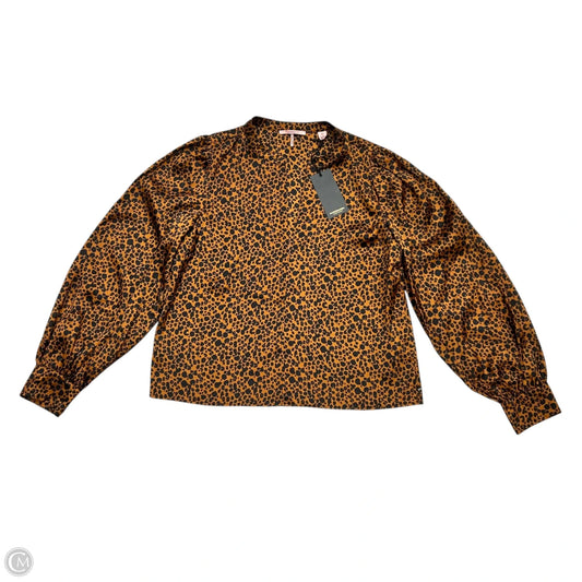 Blouse Long Sleeve By Scotch & Soda In Black & Brown, Size: Xl