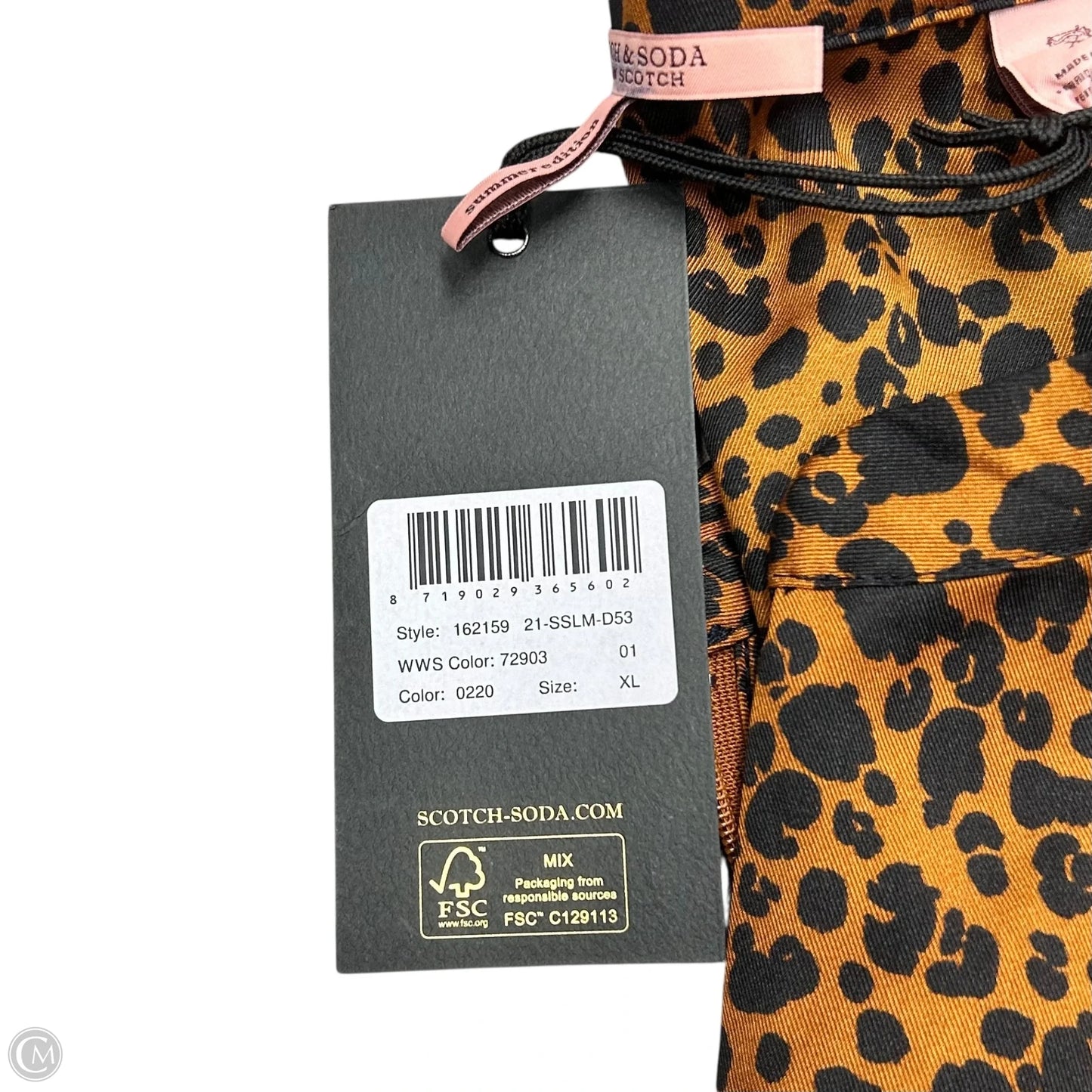Blouse Long Sleeve By Scotch & Soda In Black & Brown, Size: Xl
