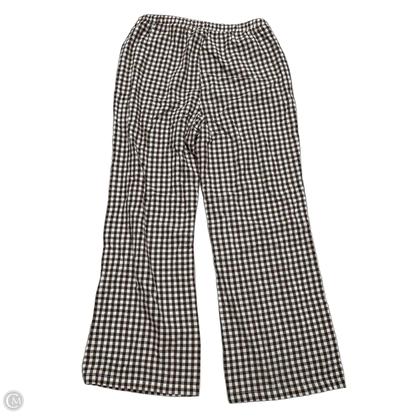 Pants Wide Leg In Brown & Cream, Size: M