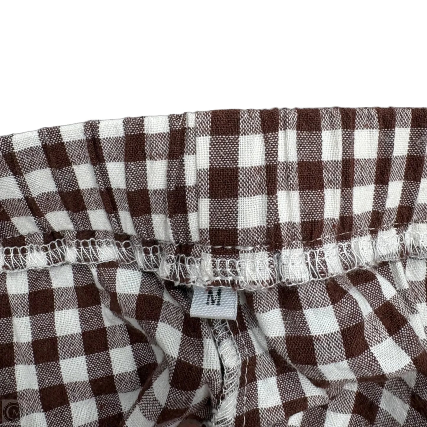 Pants Wide Leg In Brown & Cream, Size: M