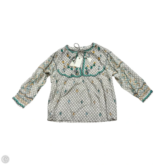 Blouse Long Sleeve By Lucky Brand In Cream, Size: M