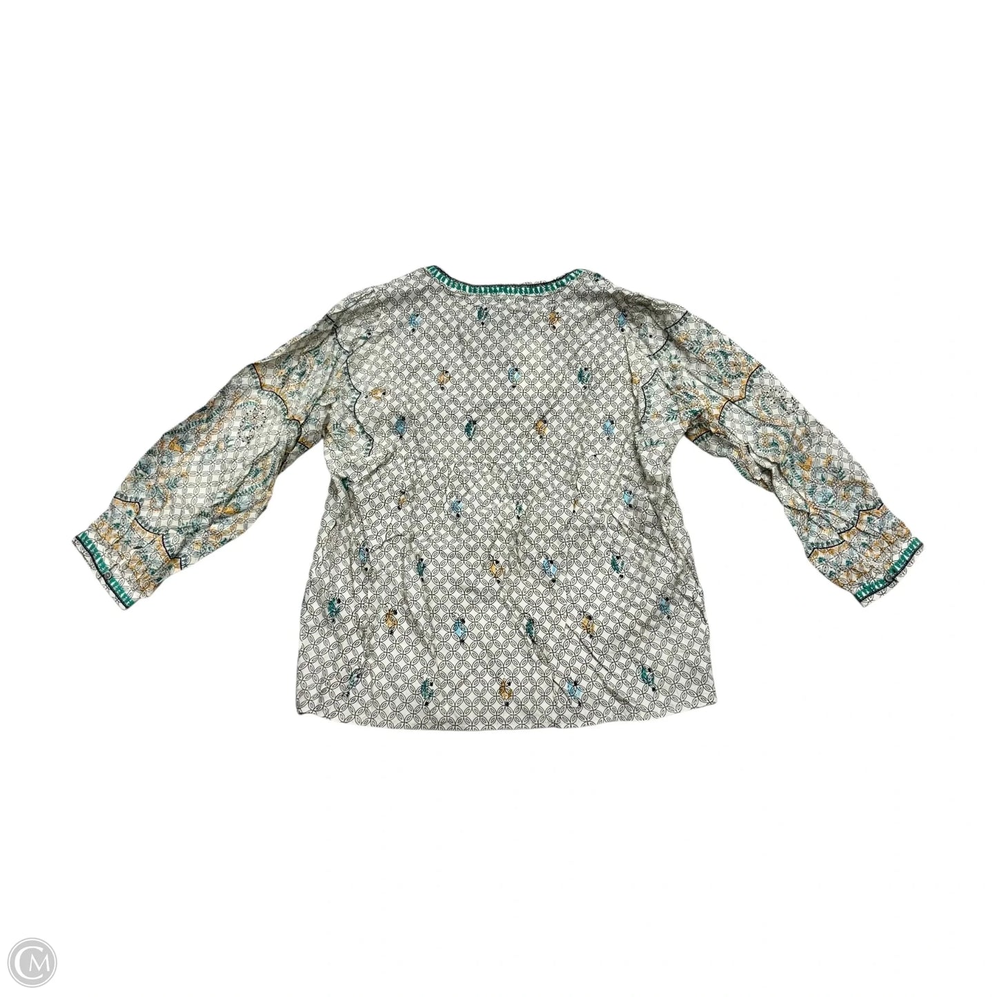 Blouse Long Sleeve By Lucky Brand In Cream, Size: M