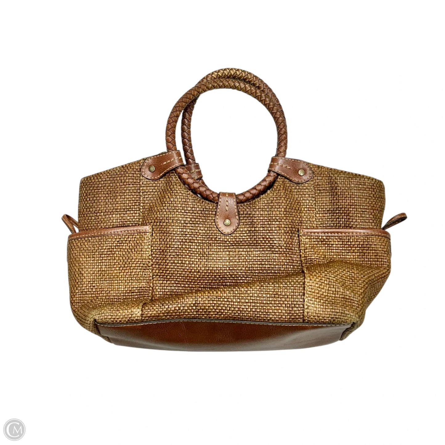 Handbag Leather By Fossil, Size: Medium