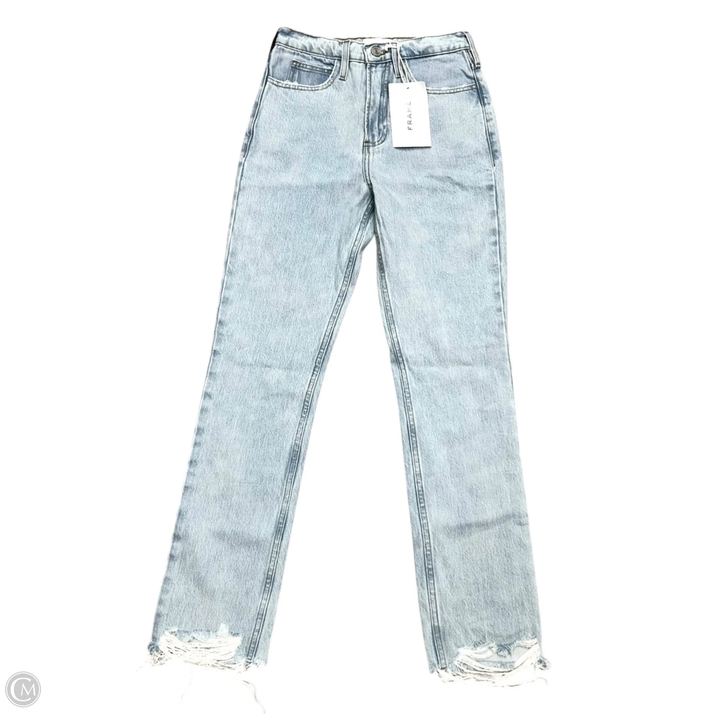 Jeans Straight By Frame In Blue Denim, Size: 0