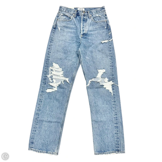Jeans Straight By Agolde In Blue Denim, Size: 0
