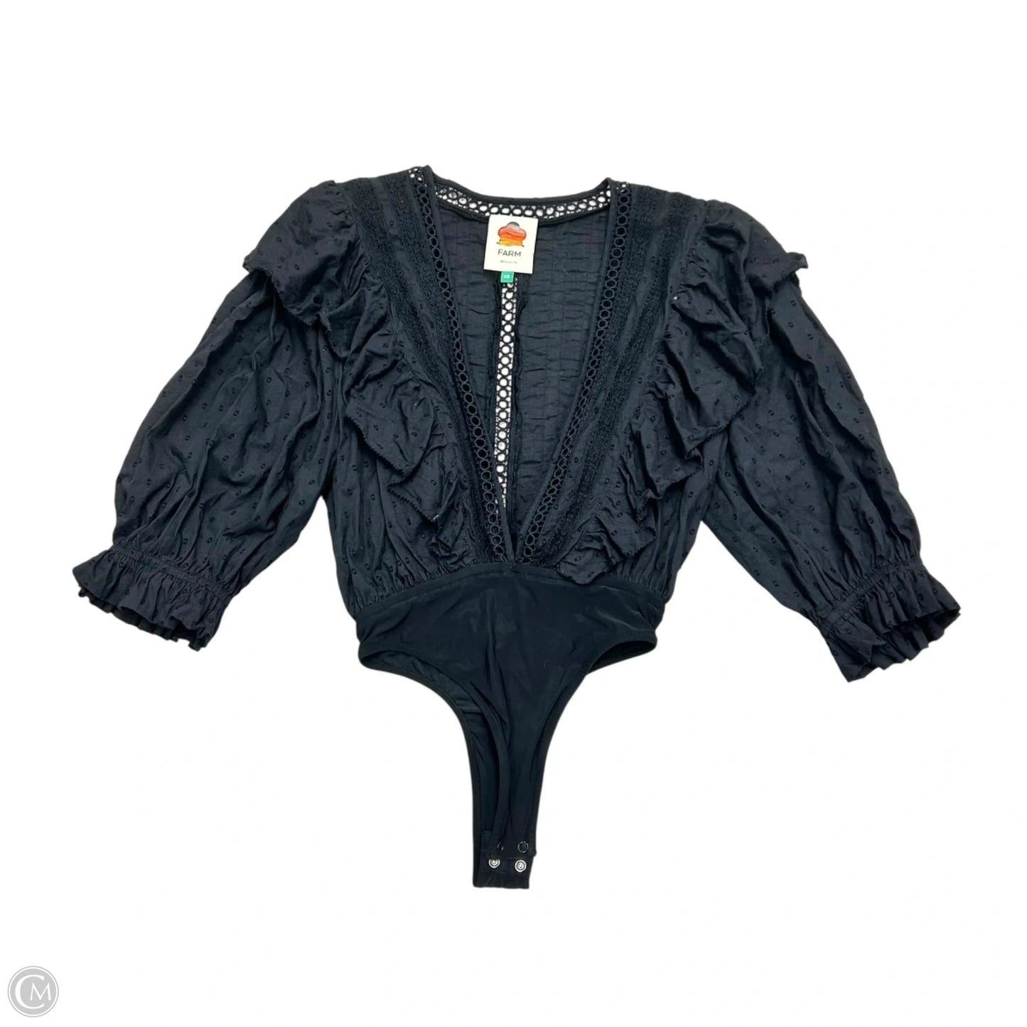 Top 3/4 Sleeve By Farm Rio In Black, Size: Xs
