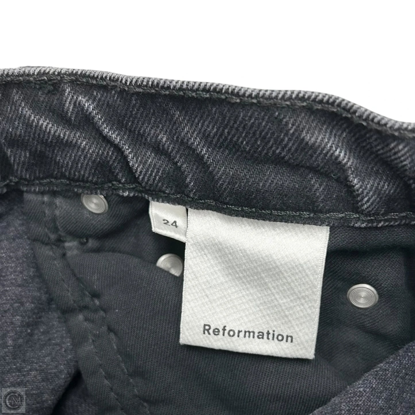 Jeans Straight By Reformation In Black Denim, Size: 0
