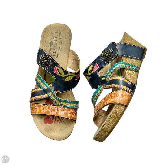 Sandals Heels Wedge By Spring Step In Multi-colored, Size: 7.5