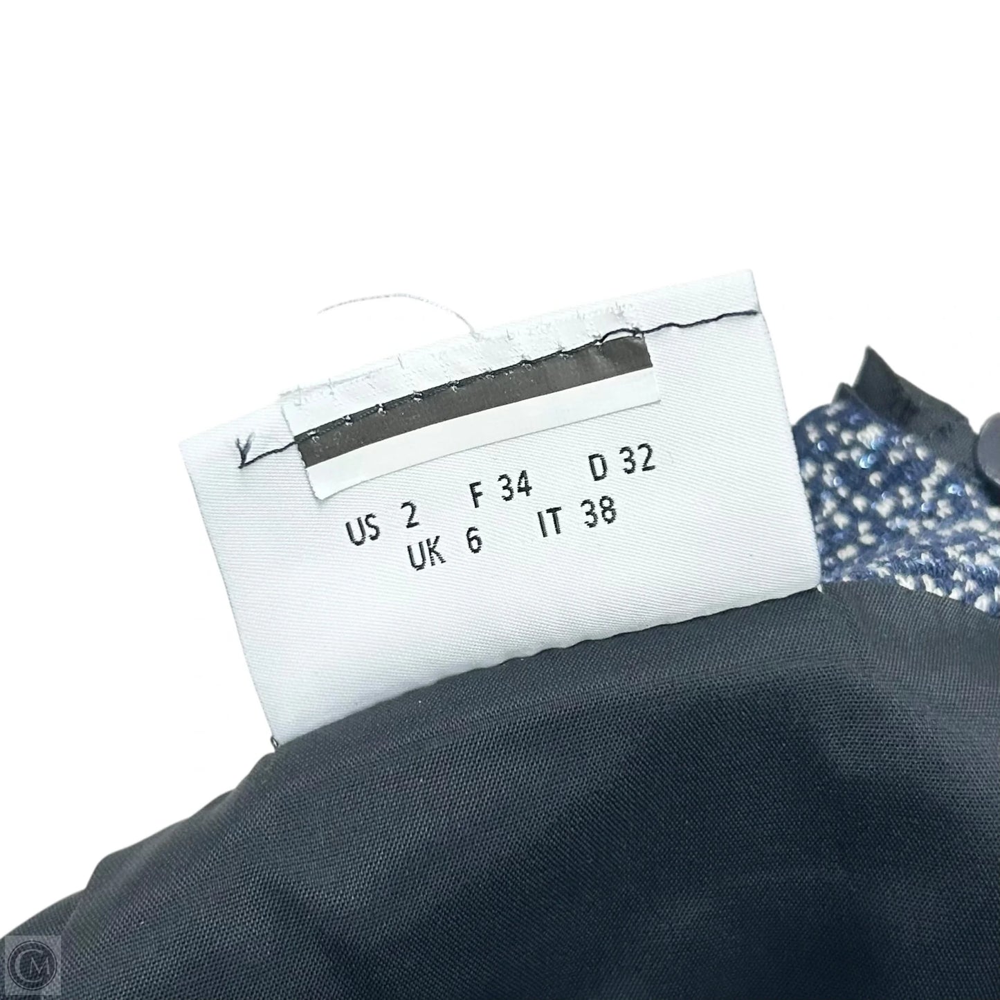 Skirt Mini & Short By Akris In Blue & White, Size: 2