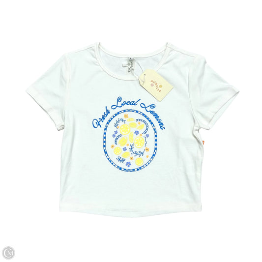 Top Short Sleeve By Aurelle In White, Size: S