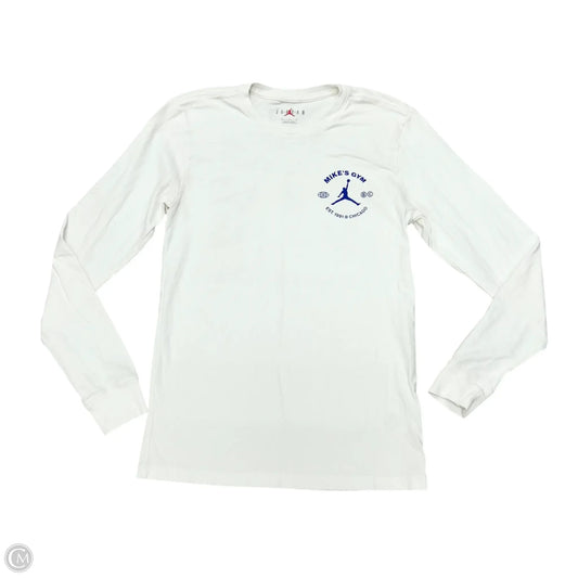 Top Long Sleeve Designer By Jordan In White, Size: S