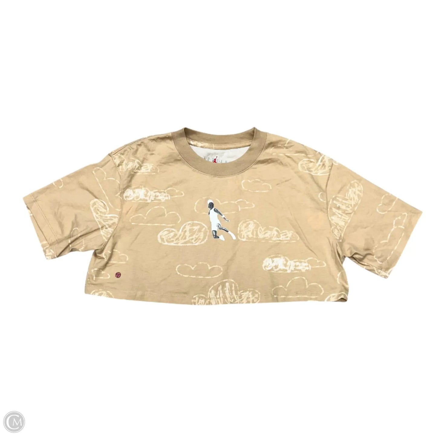 Top Short Sleeve Designer By Jordan In Tan, Size: S