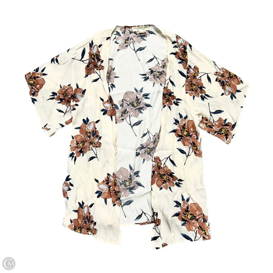 Kimono By Saltwater Luxe In Cream & Pink, Size: Osfm