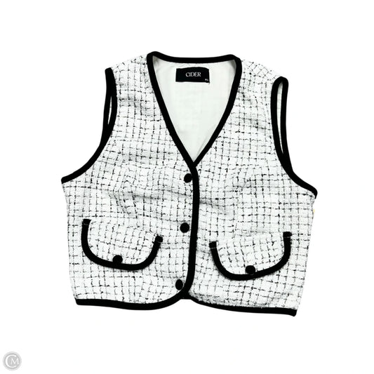 Vest Faux Fur & Sherpa By Cider In Black & White, Size: Xs