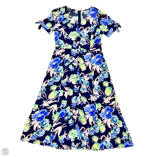 Dress Casual Midi By Talbots In Blue & Pink, Size: S
