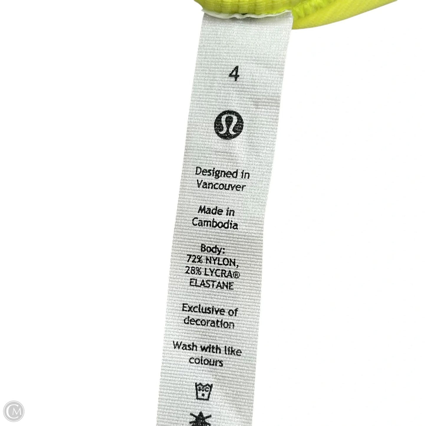 Athletic Bra By Lululemon In Yellow, Size: S