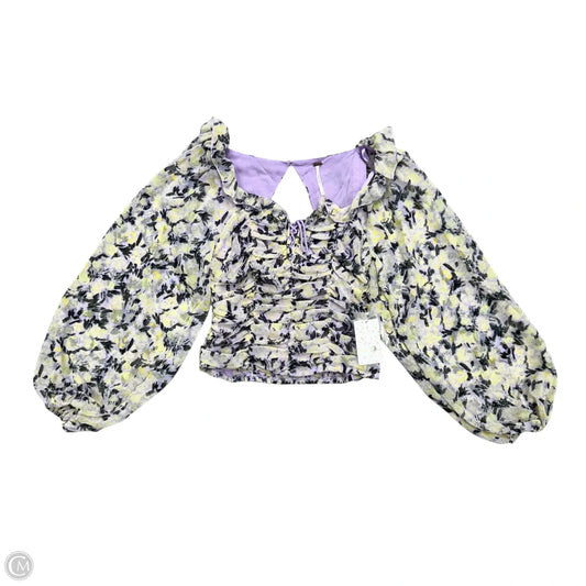 Top Long Sleeve By Free People In Purple & Yellow, Size: Xs