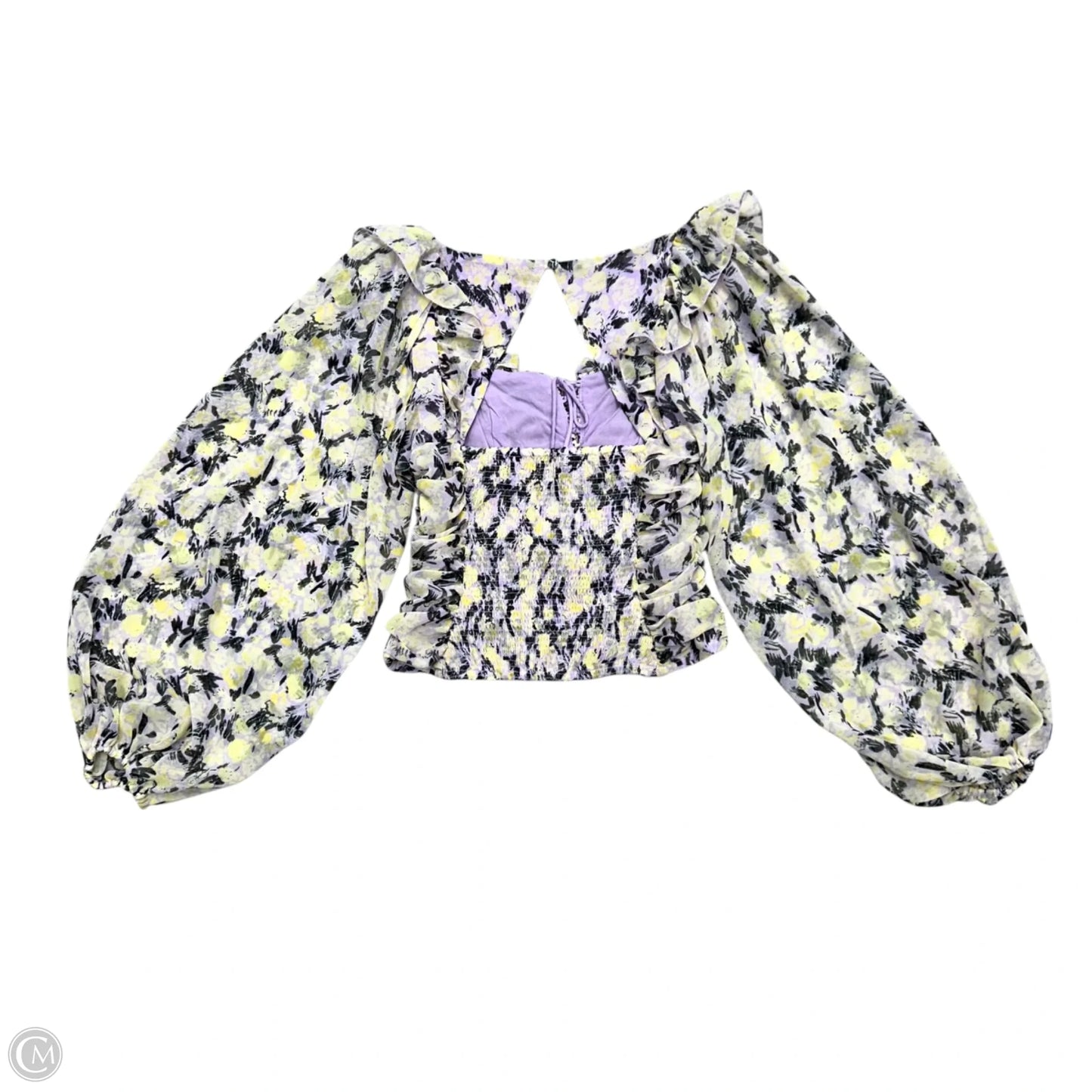 Top Long Sleeve By Free People In Purple & Yellow, Size: Xs