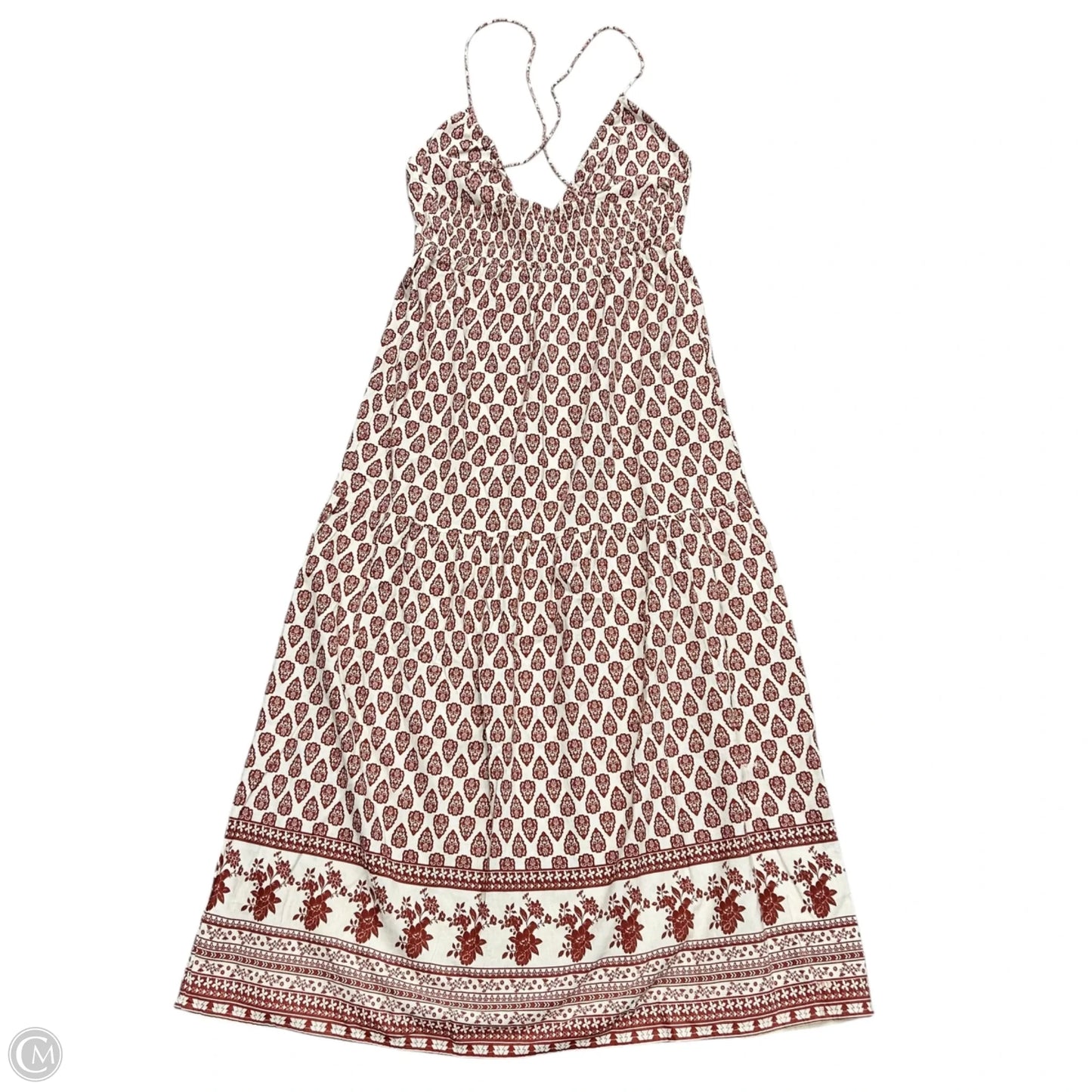 Dress Casual Maxi By Sim & Sam In Red & Tan, Size: Xl