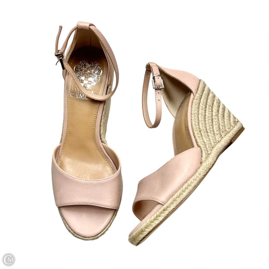 Sandals Heels Wedge By Vince Camuto In Cream & Pink, Size: 7