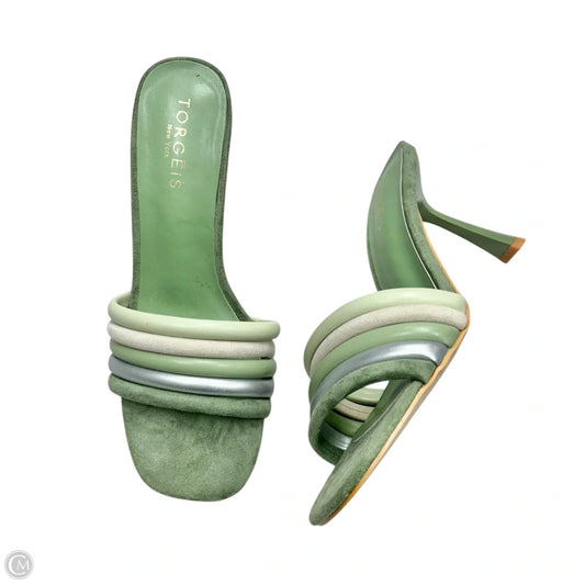 Sandals Heels Stiletto By Torgeis In Green, Size: 7
