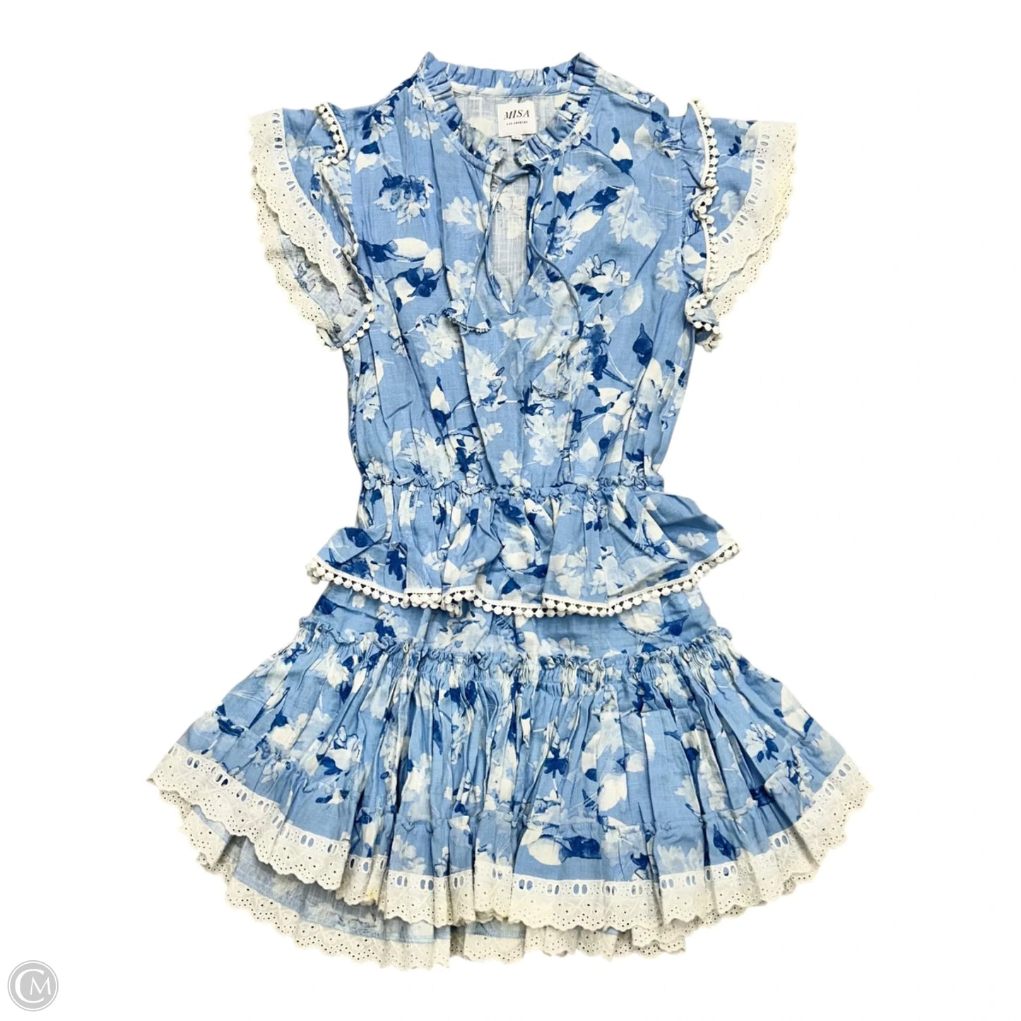 MISA Lilian Dress Blue Washed Wildflower XS