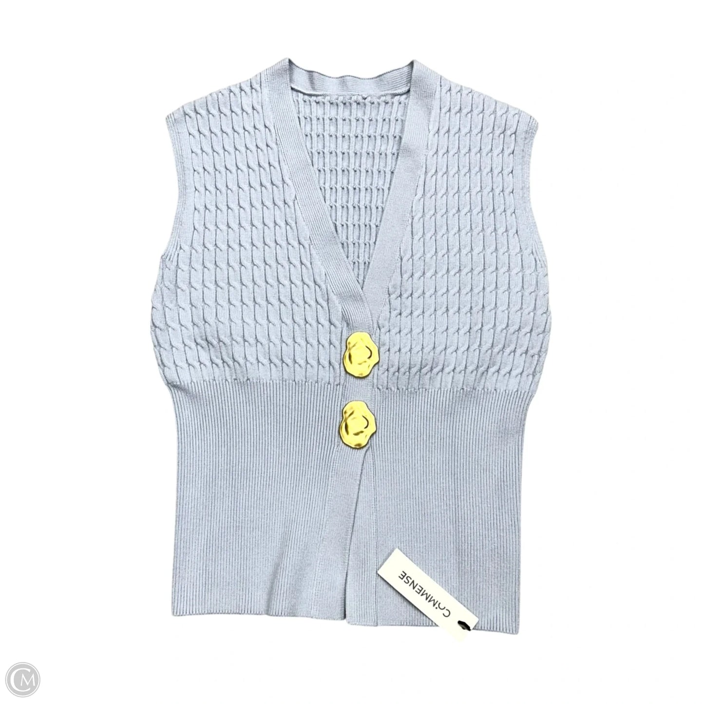 Sweater Sleeveless By Commense In Blue, Size: Xs