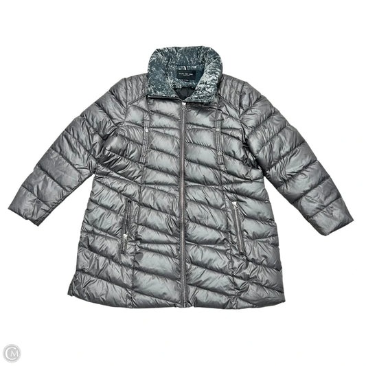 Coat Puffer & Quilted By Marc New York In Grey, Size: 2x