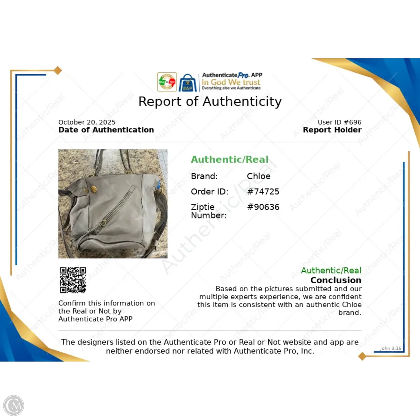 Handbag Luxury Designer By Chloe, Size: Large