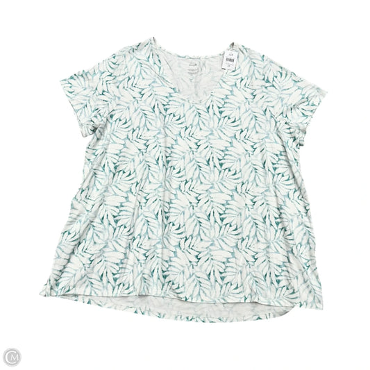 Top Short Sleeve By Pure Jill In Blue & White, Size: 2x