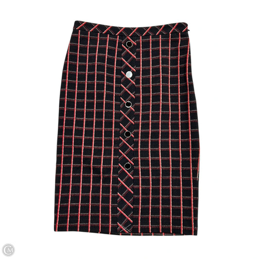 Skirt Midi By Ann Taylor In Black & Red, Size: S
