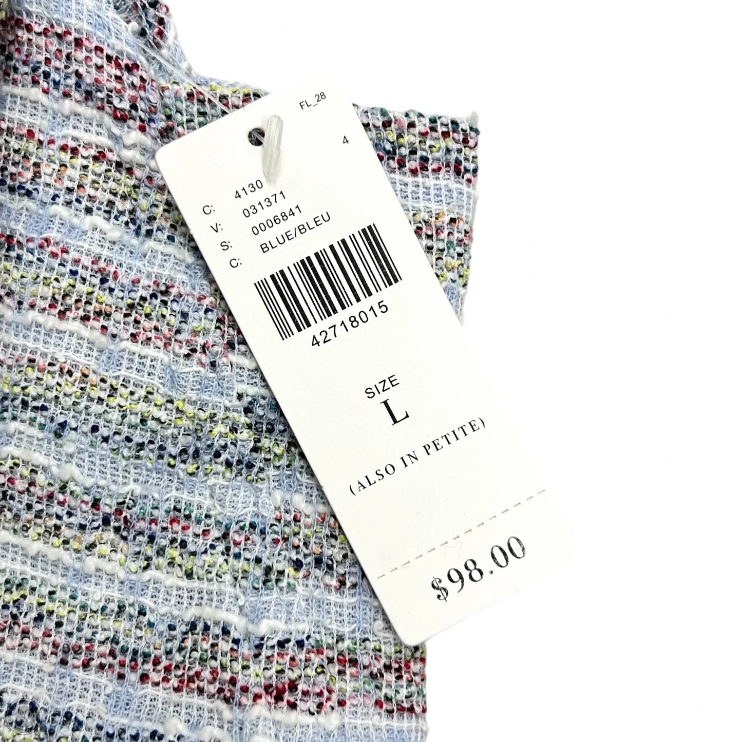 Dress Casual Short By Anthropologie In Blue & White, Size: L