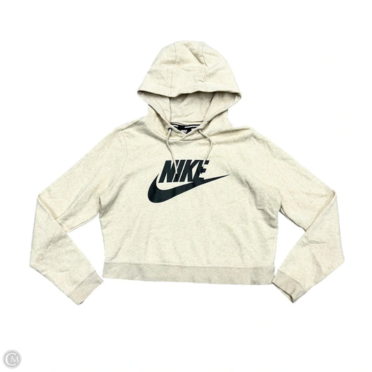 Athletic Sweatshirt Hoodie By Nike Apparel In Cream, Size: L