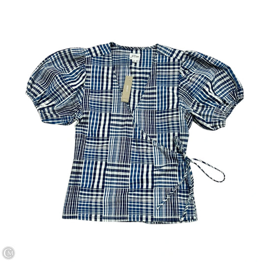 Top Short Sleeve By J. Crew In Blue & White, Size: S