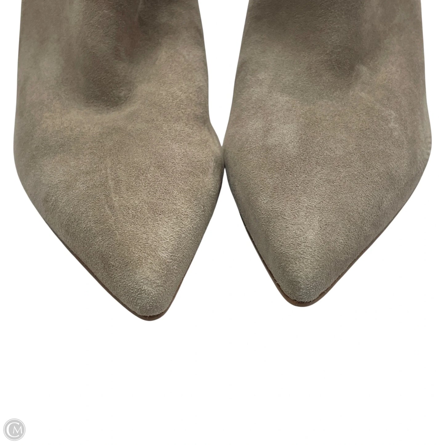 Boots Mid-calf Heels By Marc Fisher In Beige, Size: 8.5