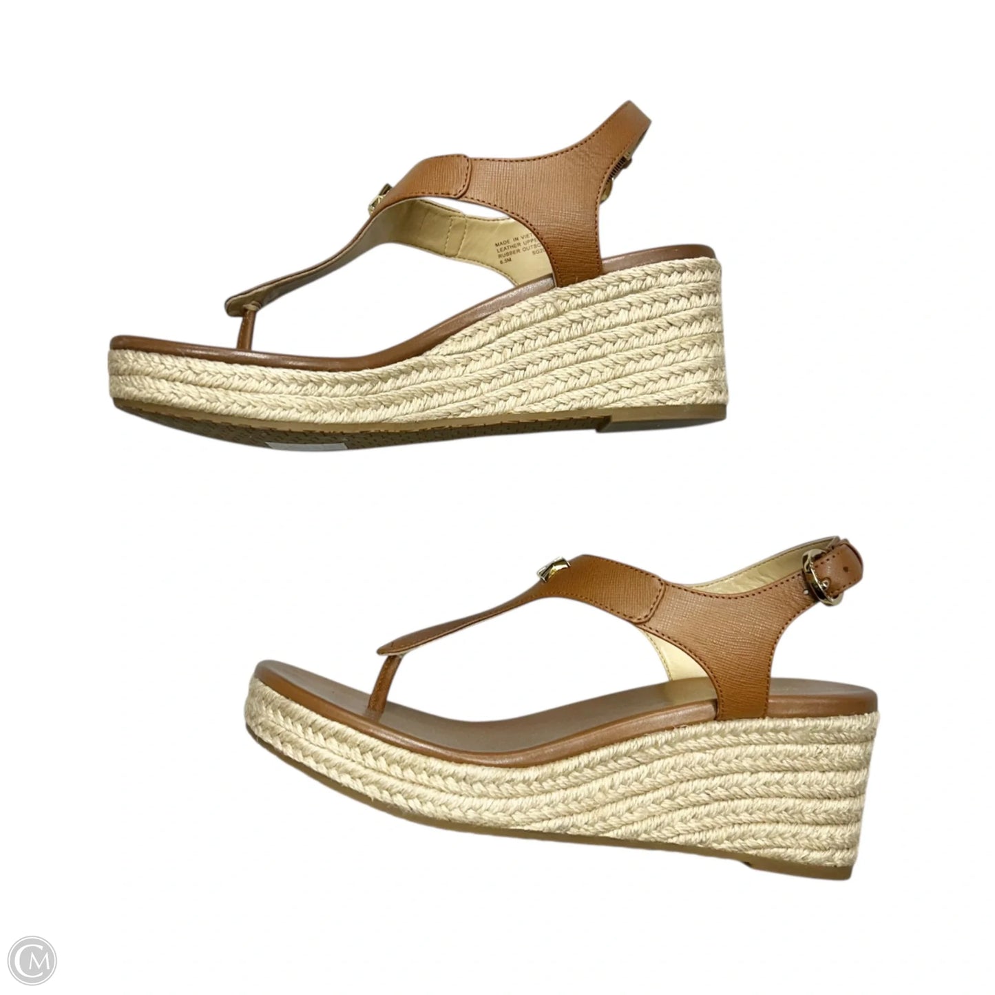 Sandals Heels Kitten By Michael By Michael Kors In Brown & Cream, Size: 6.5